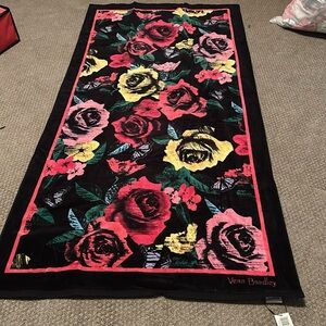 Oversized multicolor floral beach towel